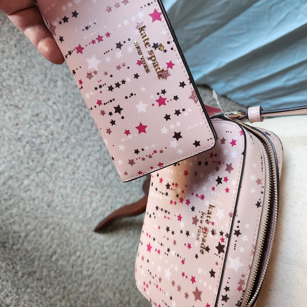 Kate Spade Pink Star Wallet and Bag Set